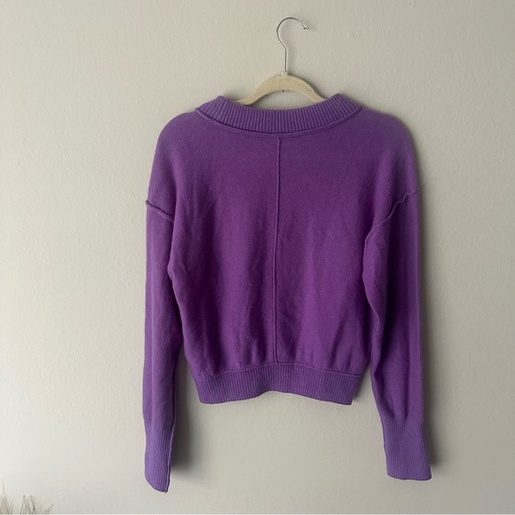 Free People Kora Cashmere Crew Sweater Purple Small Quiet Luxury - Picture 10 of 10